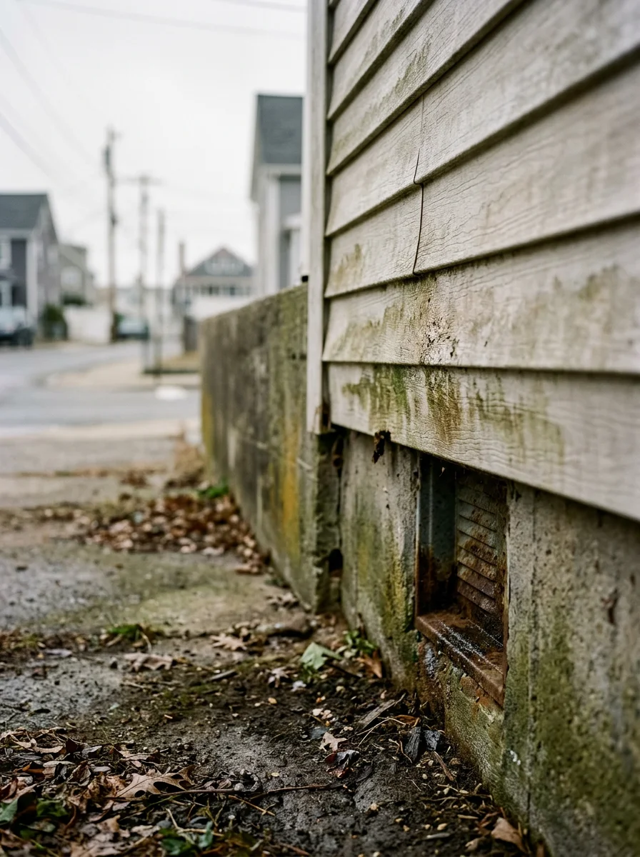 Coastal Quincy waterfront property near Wollaston Beach with moisture-laden air and salt-exposed siding, illustrating pest pressure from maritime climate